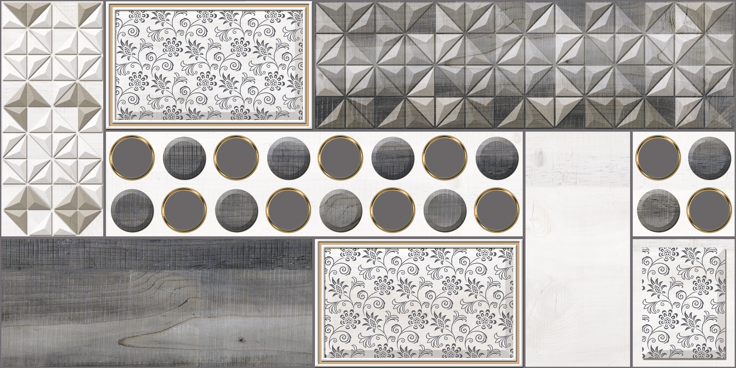 Gold 21014 Glossy Ceramic Wall Tiles 300x600mm