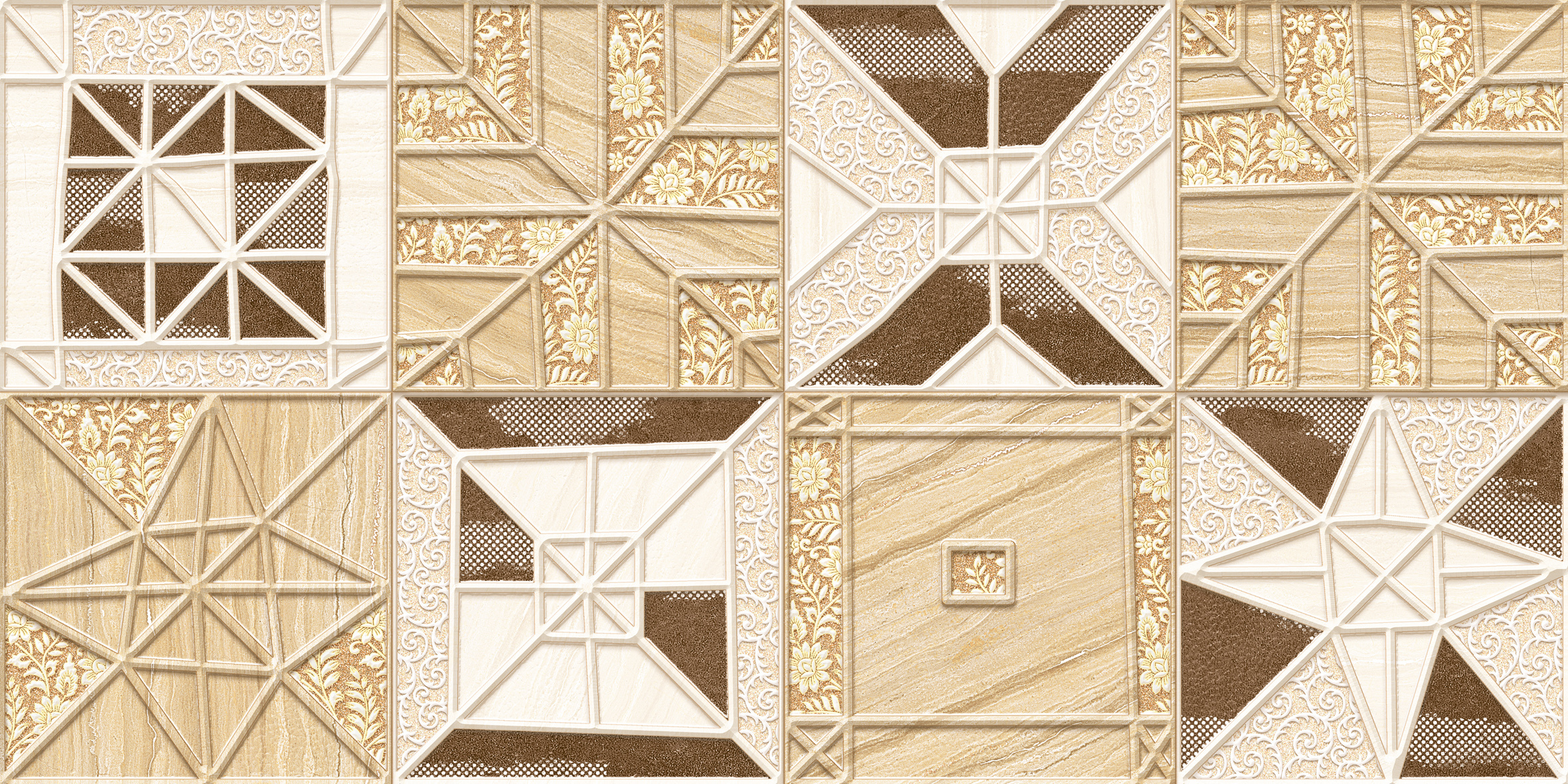 Beige 21015 Glossy Ceramic Wall Tiles 300x600mm