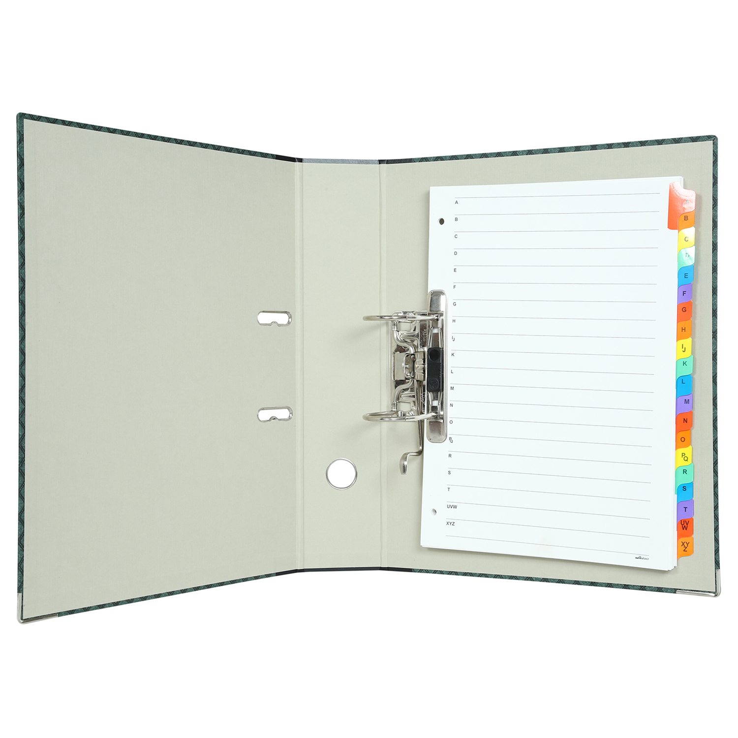 Mahavir Superior- Foolscap Size - Lever Arch File 2 Hole (Cream And Green) Weight: 525 Each (Total 1050gm) Grams (G)