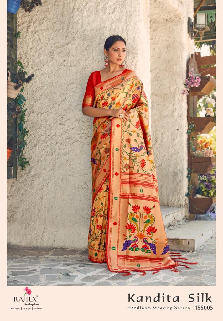 Silk Saree - Pure Paithani Silk, Multi Color | Handwoven With Resam Embroidery, Traditional Style For All Seasons