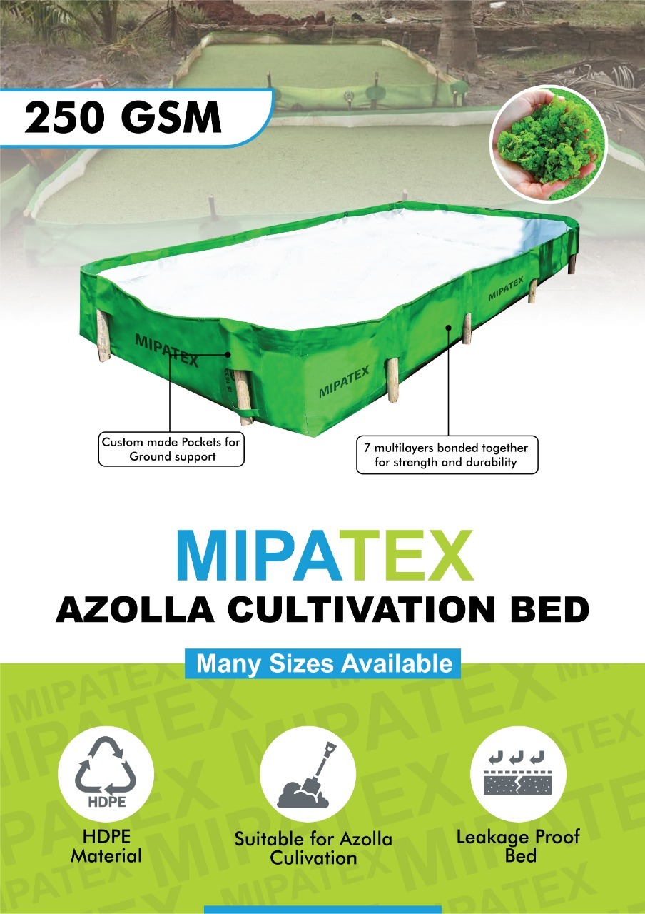 Mipatex Hdpe Azolla Bed - 12ft X 4ft X 1ft , Durable Green/white Hdpe Fabric With Leak-free Design And Optimal Water Management