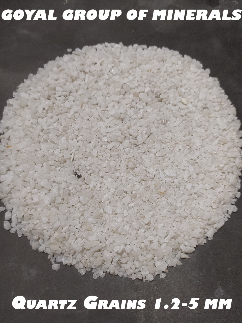 Quartz Grains (1.2-5 Mm) - White, Iron Free, Size: 1.2-5 Mm, Sio2: 98.00% Min, Feo3: 0.02% Max | Basic Refractory For Grinding & Grains Manufacturing