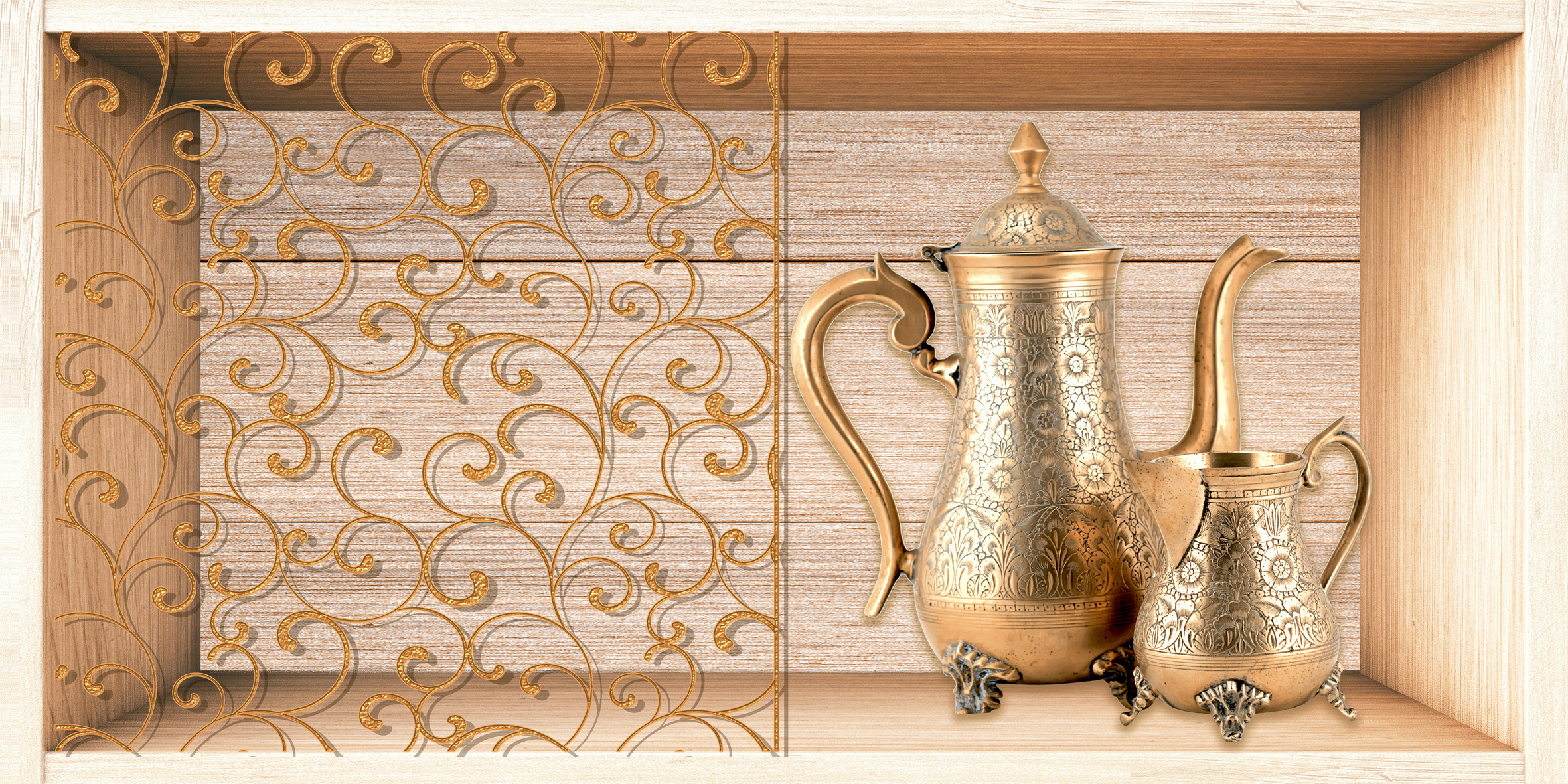 Yellows / Golds 21049 Glossy Ceramic Wall Tiles 300x600mm