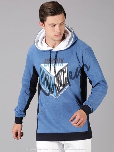 Lite Blue Mens Hooded Sweatshirts