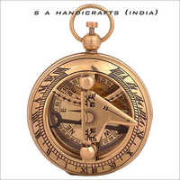 ब्लैक ब्रास सनडायल कम्पास पॉलिश पुश बटन