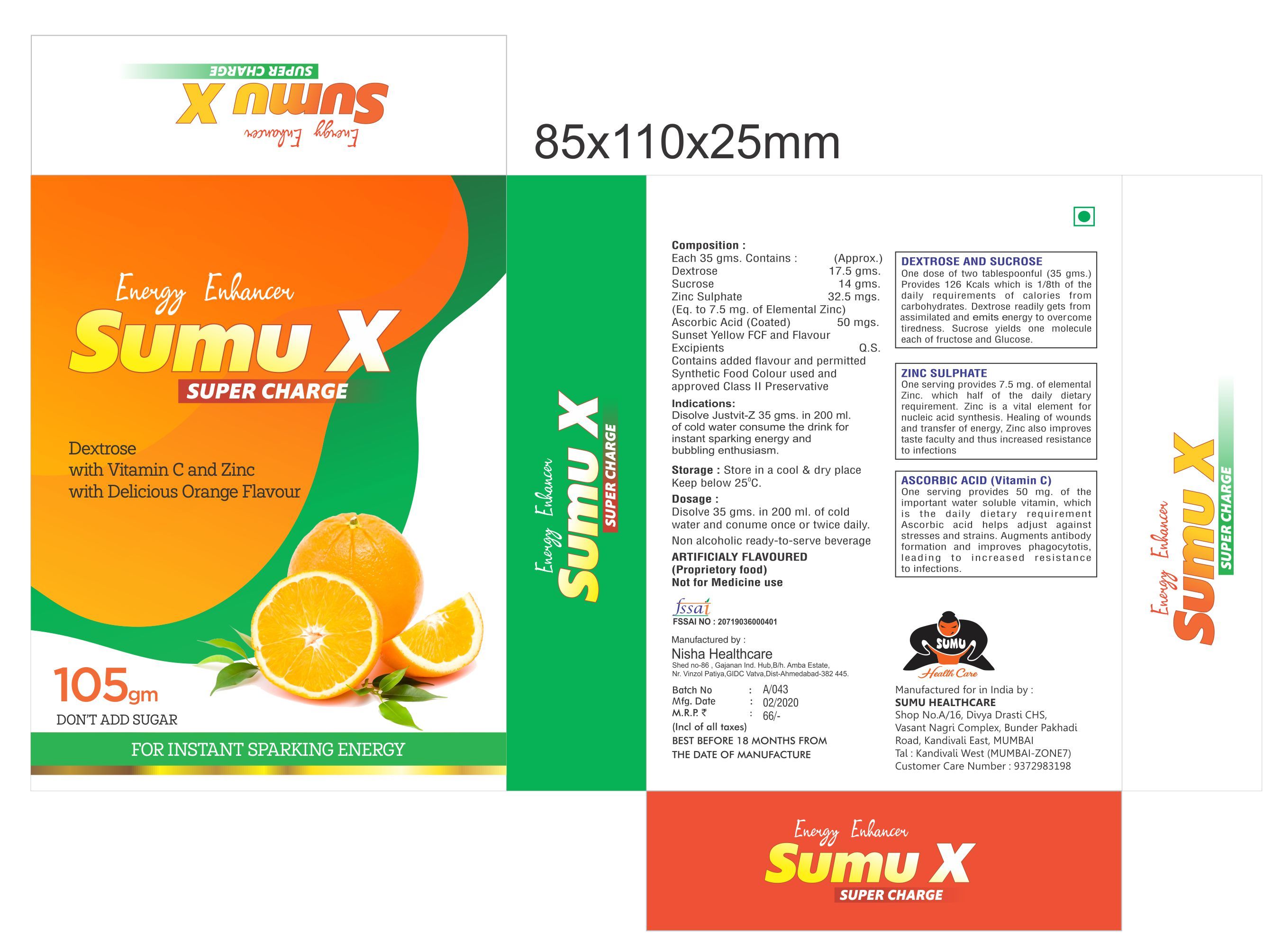Sumu X Super Charge Dosage Form: Powder