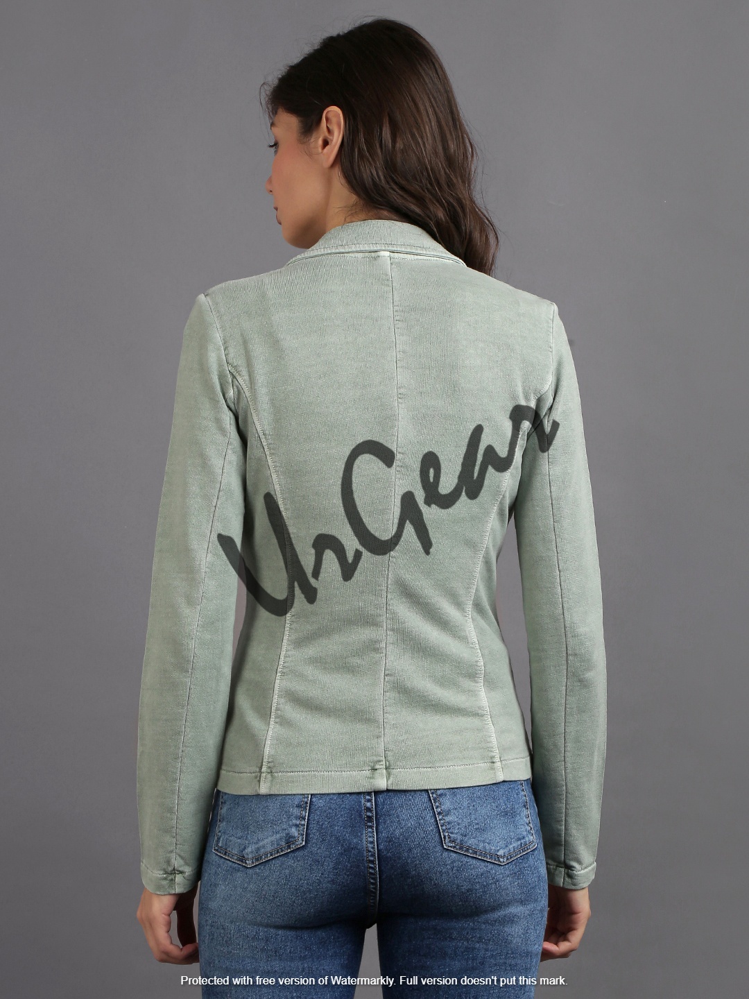 Women Fleece Jacket - 280 Gsm Soft Bio-washed Fabric, Lite Green Color, Full Sleeves, Casual Dress Type, Breathable And No Fade Features