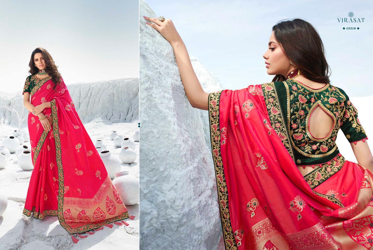 Silk Saree - Banarasi Silk, Multi Color, Party Wear | Resam Embroidery, Ideal For Rainy, Spring, Summer, Winter Occasions