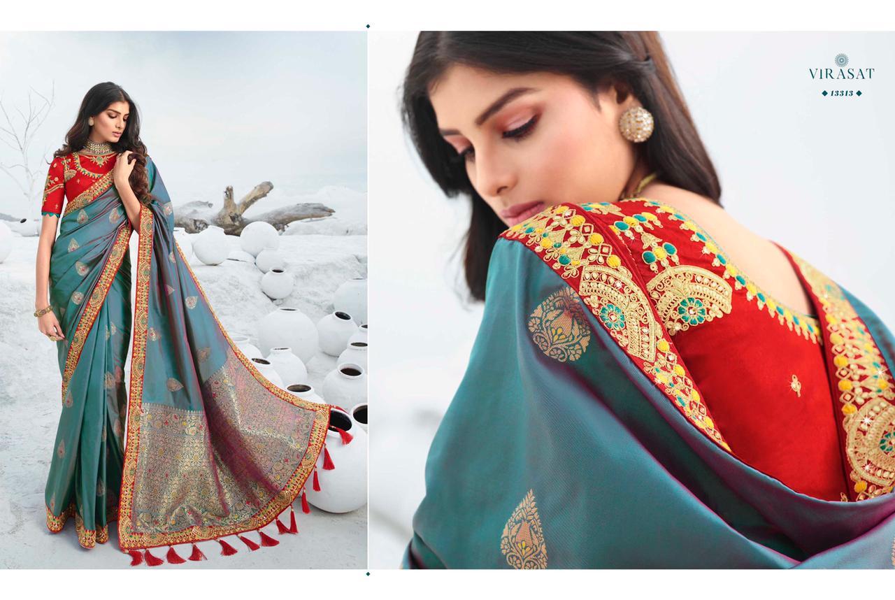 Silk Saree - Banarasi Silk, Multi Color, Party Wear | Resam Embroidery, Ideal For Rainy, Spring, Summer, Winter Occasions