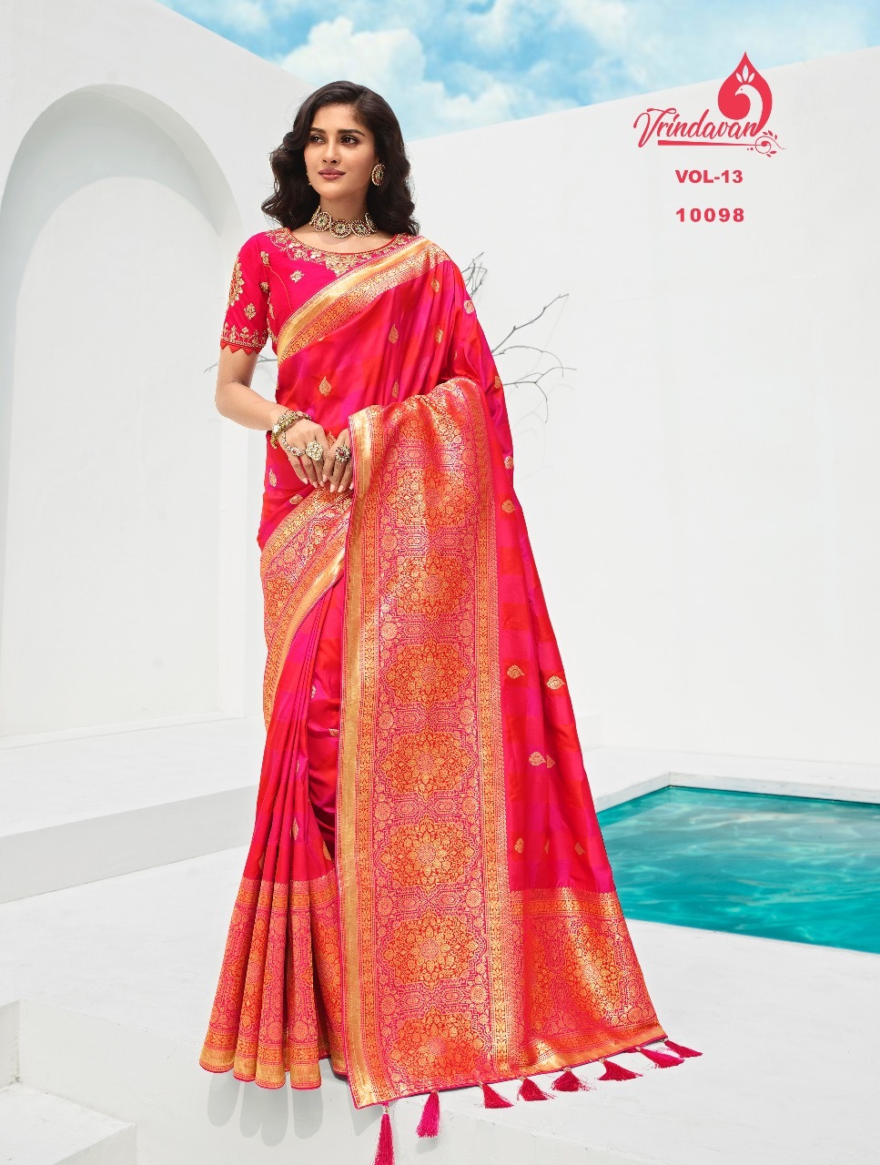 Banarasi Silk Saree - Multi Color, Art Silk Fabric With Resam Embroidery | Elegant Party Wear For All Seasons