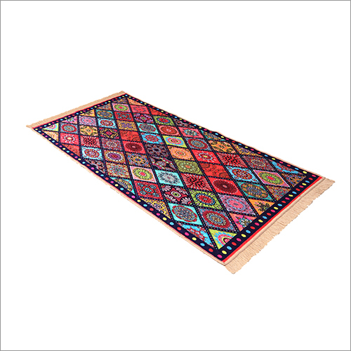 Digital Print Digital Bedside Runner - Cotton Blend, Various Sizes Available, Multicolor Abstract Design , Lightweight For Household And Commercial Use