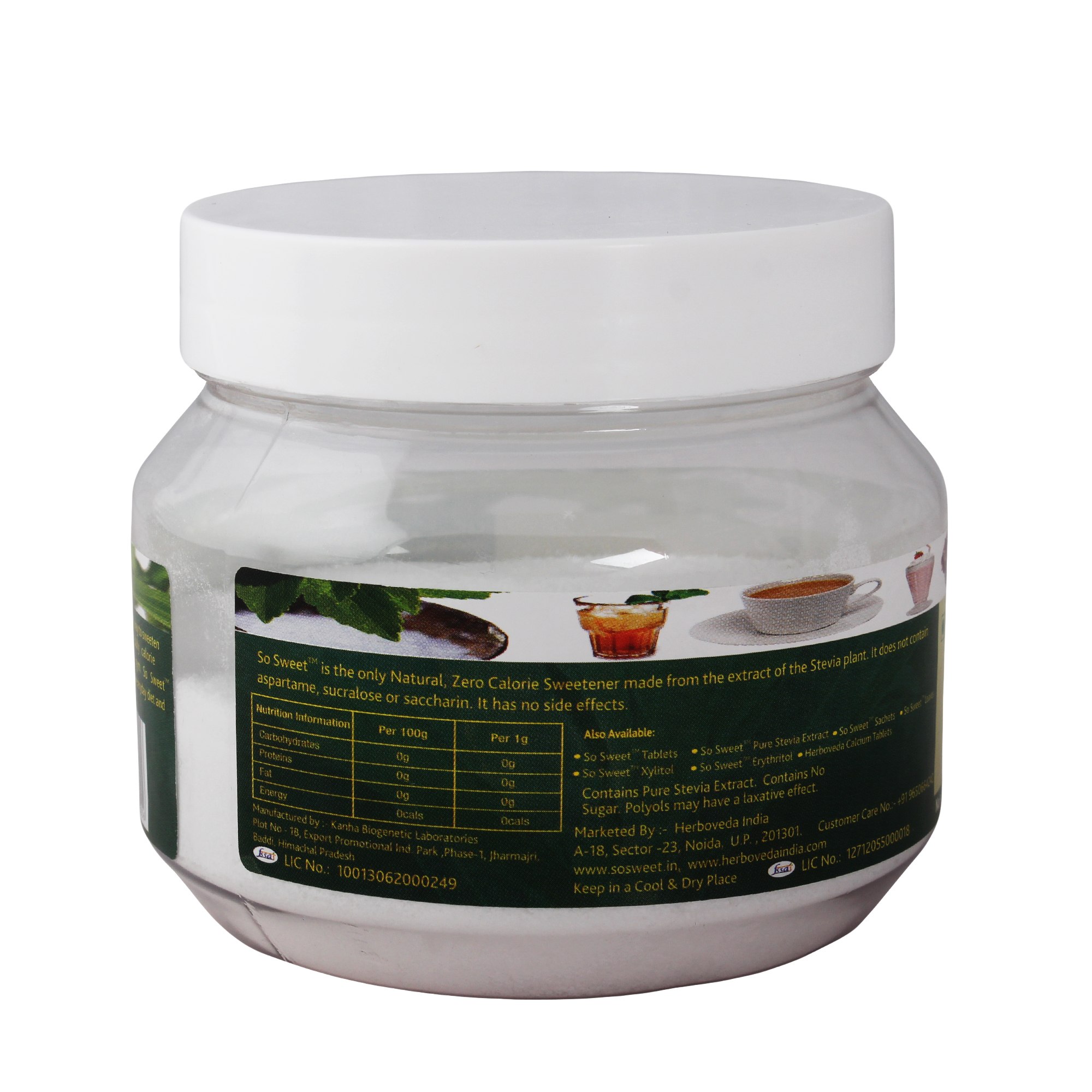 So Sweet Stevia Powder - 200 Gm Pack Size, 100% Pure Natural Sweetener, Sugar-free Sweetness