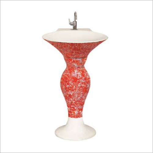 Dolphin Vitrosa Pedestal Wash Basin - Glossy Ceramic, Round Shape | Customizable Colors, Two-Piece Design, Ideal Bathroom Accessory