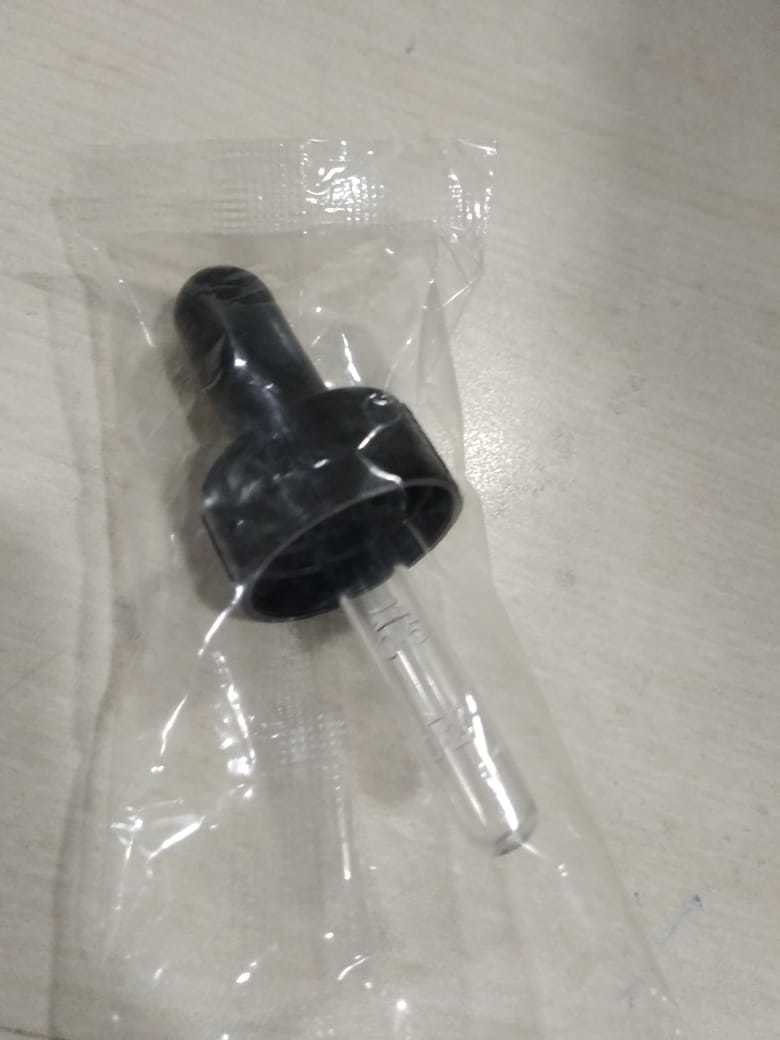 Plastic Rubber Teat Droppers - Color: Black