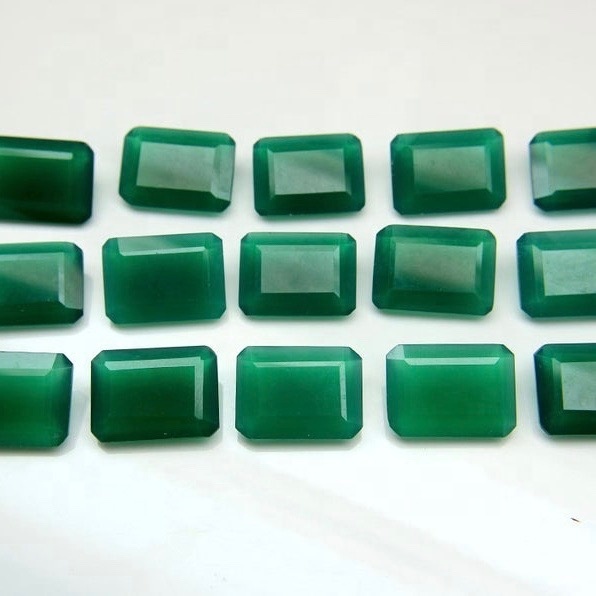 9x11mm Green Onyx Faceted Octagon Loose Gemstones Grade: Aaa