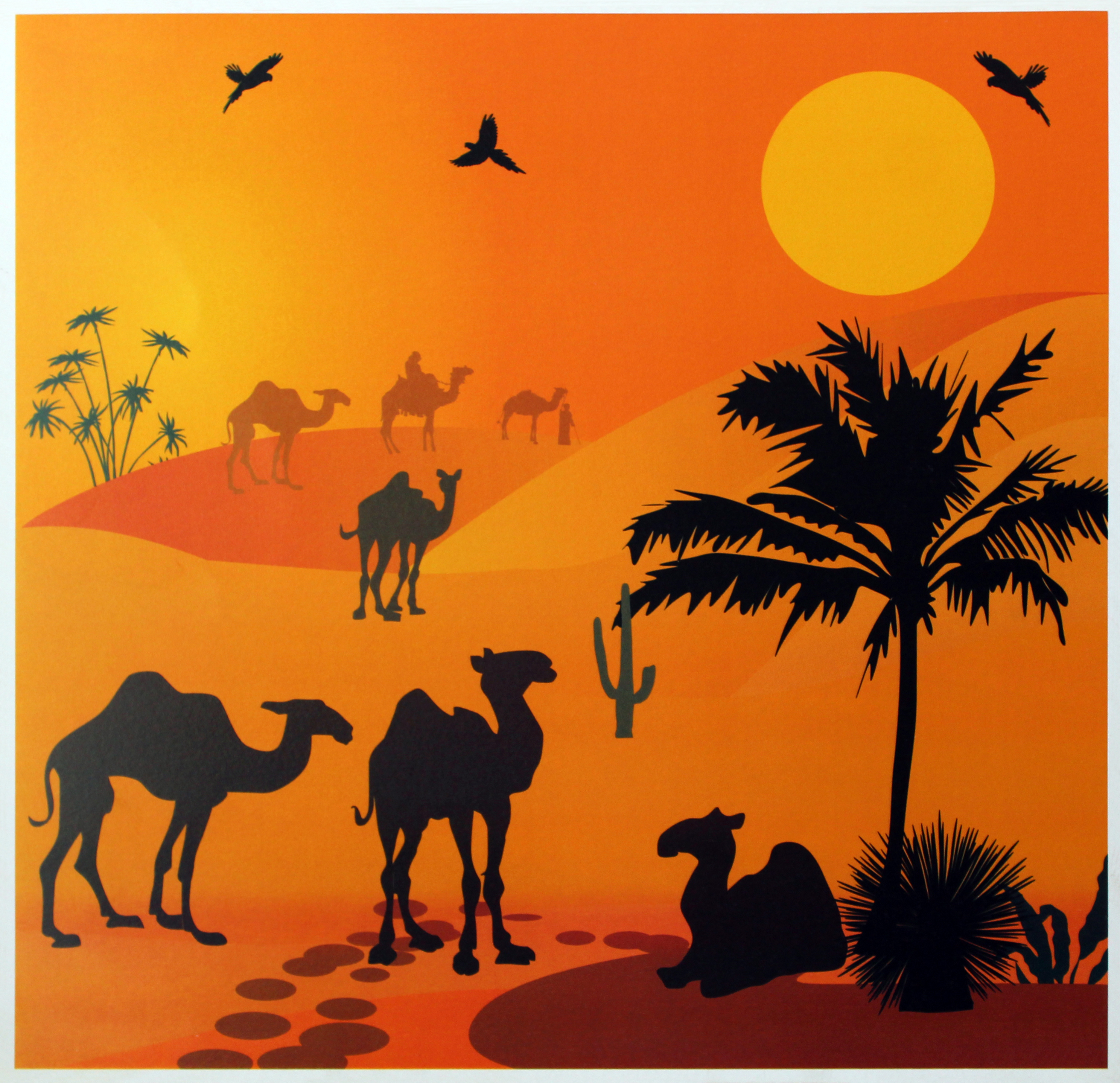 Nature Theme Poster Paintings - Handcrafted Artwork, Multi Color, Rectangle | Intricate Design, Zero Maintenance, Customization Available