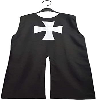 Medieval Knight Tunic Black Surcoat Tabard Size: Large