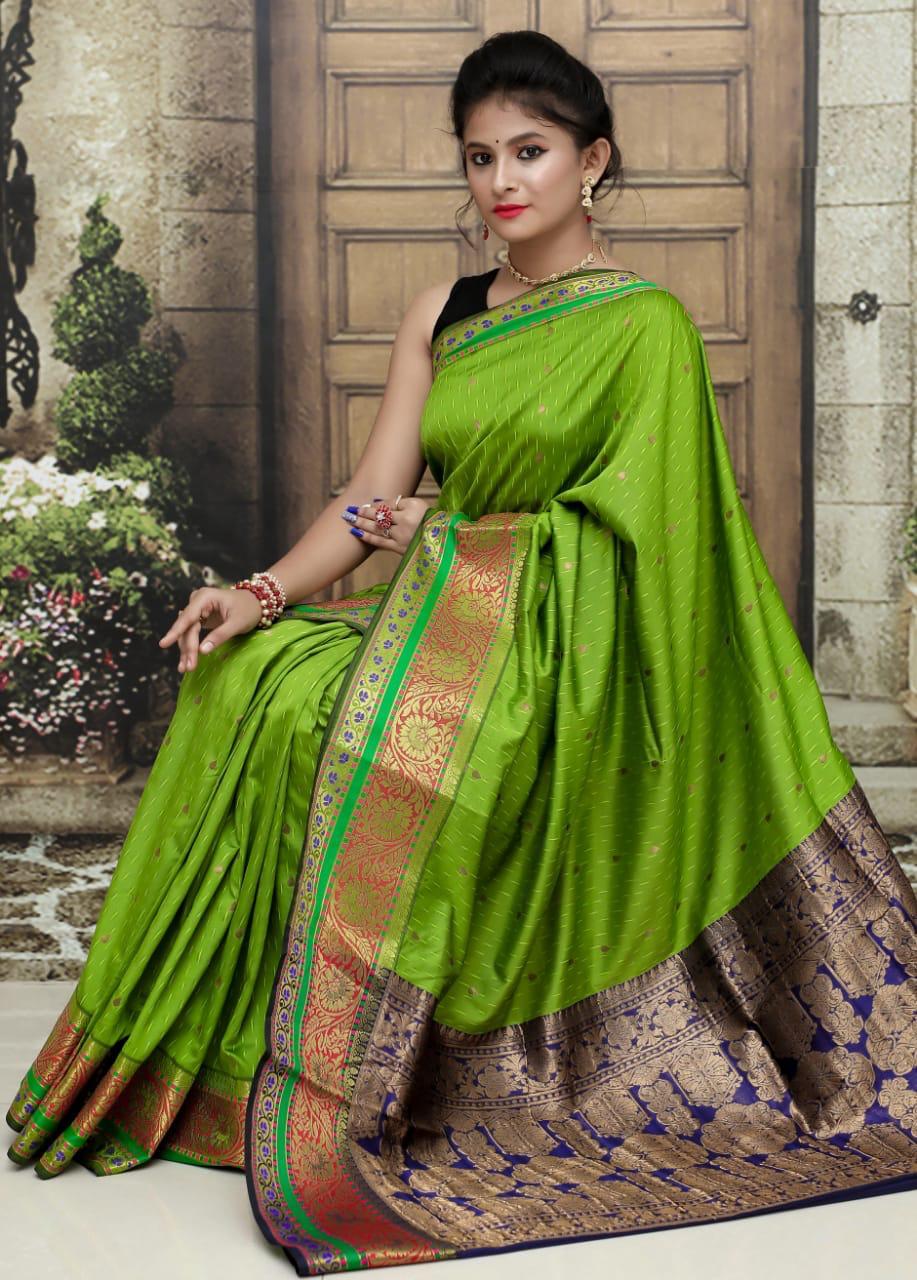 Soft Pure Silk Sarees - Beautiful Soft Pure Silk, Stunning Paithani Style With Rich Pallu, Available In 9 Vibrant Colors For Festive Occasions
