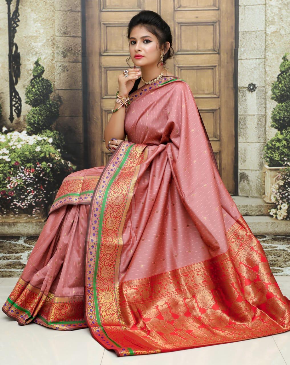 Soft Pure Silk Sarees - Beautiful Soft Pure Silk, Stunning Paithani Style With Rich Pallu, Available In 9 Vibrant Colors For Festive Occasions