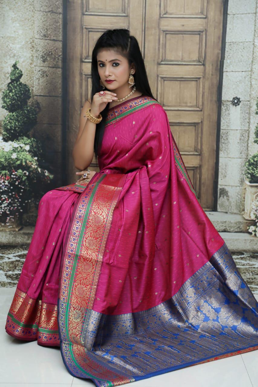 Soft Pure Silk Sarees - Beautiful Soft Pure Silk, Stunning Paithani Style With Rich Pallu, Available In 9 Vibrant Colors For Festive Occasions