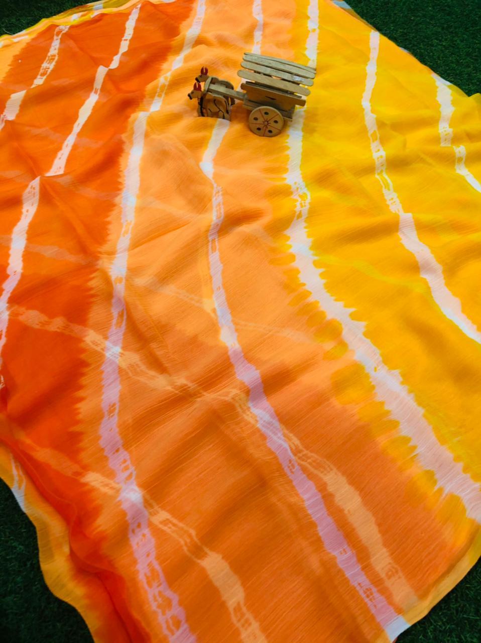 Daily Wear Hot Colors Chiffon Saree