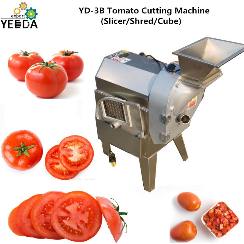 Yd-3b Wholesale Tomato Pepper Carrot Potato Cucumber Onion Eggplant Lotus Tomato Slice Strip Dice Cube Cutting Machine Capacity: 300-500 Kg/hr