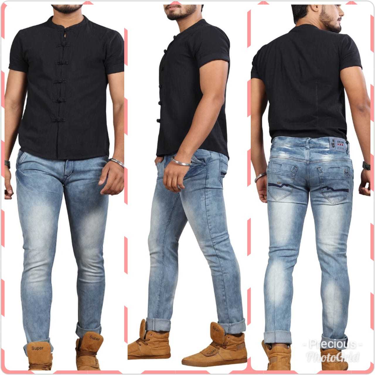 Mens Fancy Jeans - Denim Fabric, Sizes 28-34 , 3 Color Options, Regular Fit, Washable, Plain Dyed, Suitable For All Seasons