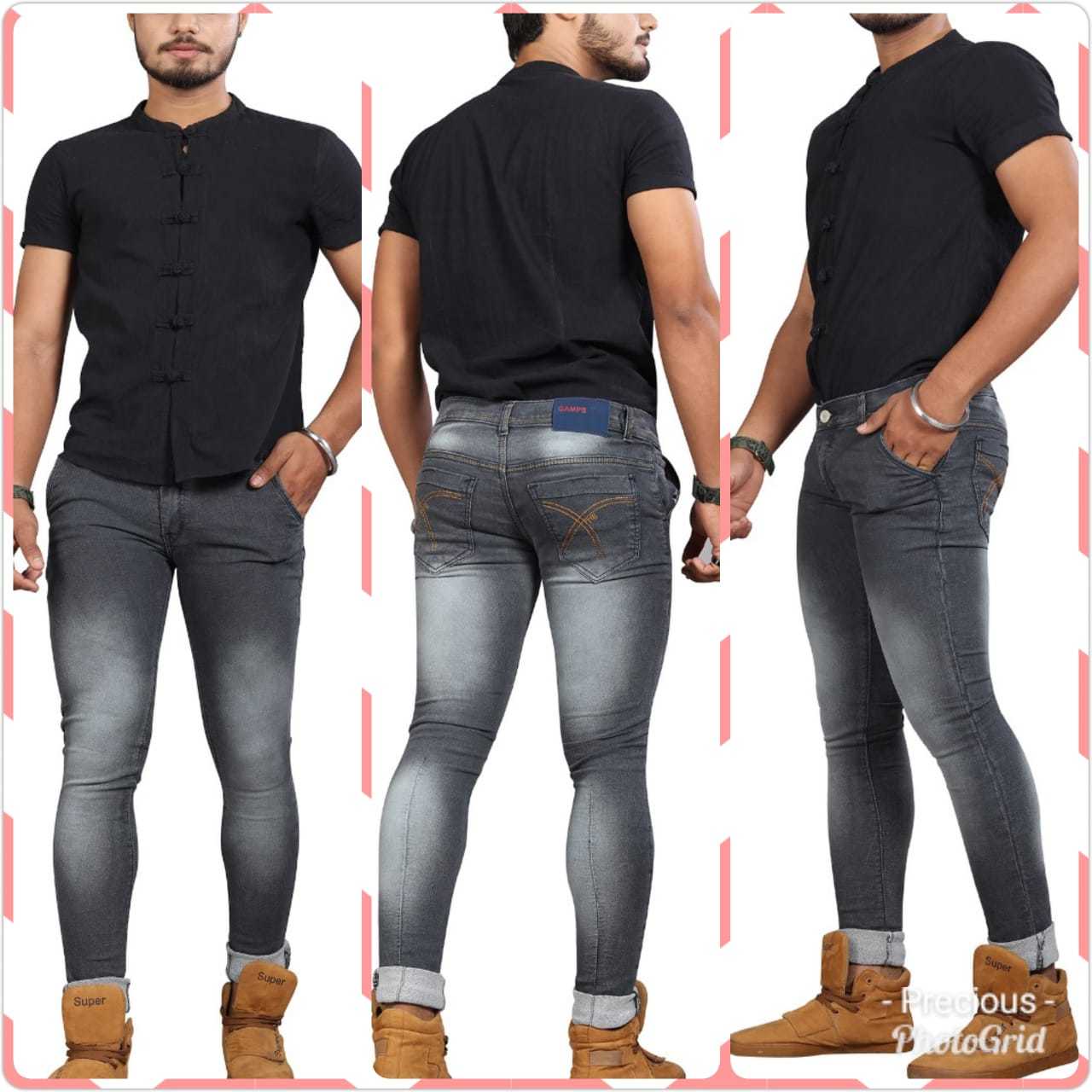 Mens Fancy Jeans - Denim Fabric, Sizes 28-34 , 3 Color Options, Regular Fit, Washable, Plain Dyed, Suitable For All Seasons