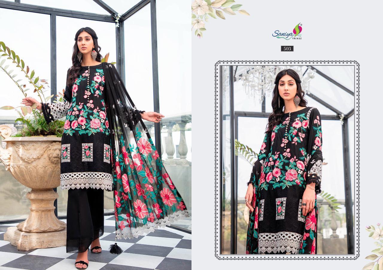 Pakistani Suits - Luxury Cambric Heavy Chickenkari Embroidered Collection | Solid Cotton Bottom Butterfly Net Dupatta With Heavy Embroidery