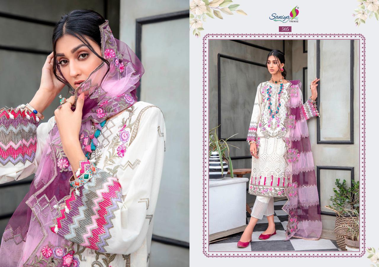 Pakistani Suits - Luxury Cambric Heavy Chickenkari Embroidered Collection | Solid Cotton Bottom Butterfly Net Dupatta With Heavy Embroidery