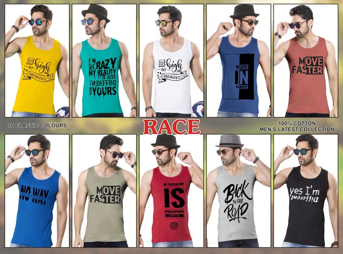 Mens Printed Sando - Cotton Fabric, Free Size, 10 Colors Available | Stylish Printed Design For Men