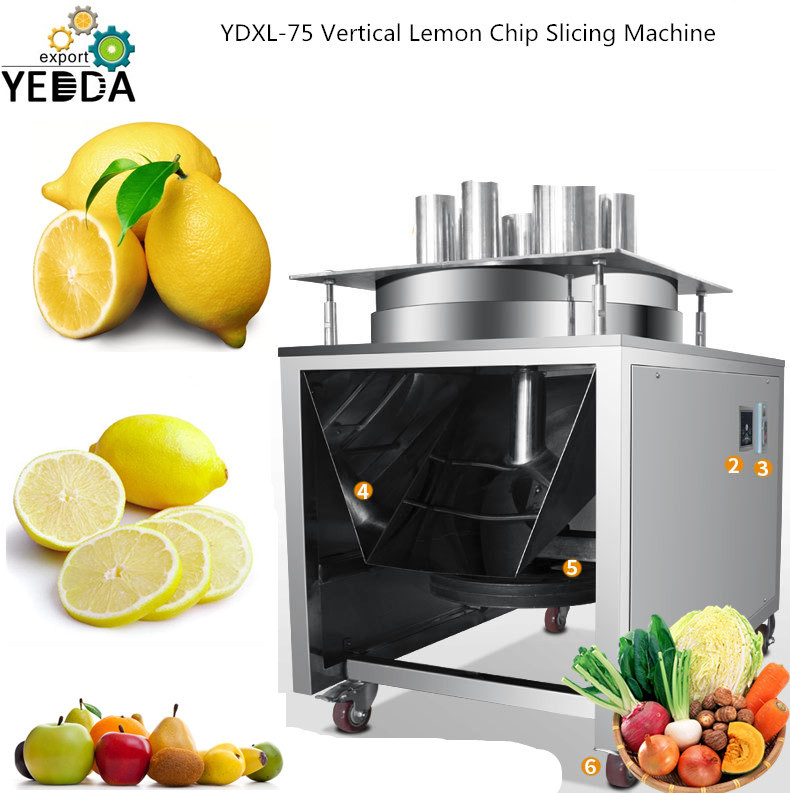 Ydxl-75 Wholesale Vertical Lemon Cucumber Strawberry Slicing Machine Plantain Onion Potato Multifunctional Slicer Commercial Large-scale Factory Direct Sales Vegetable Cutter Capacity: 500 Kg/hr