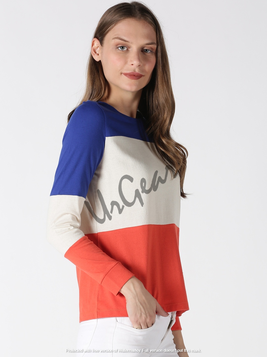 Womens Round Neck T-shirt - Cotton Multicolor, Sizes Xs-xl | Full Sleeves, Breathable, Yarn Dyed, Washable, No Fade