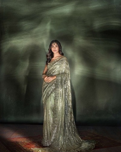 पार्टी वियर फैंसी जॉर्जेट साड़ी