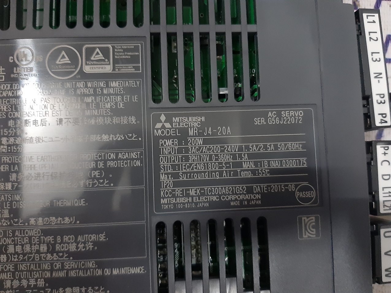 Mitsubishi Servo Drive Mr-j4-20a
