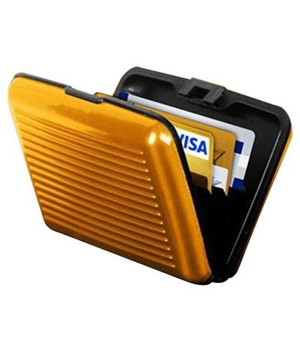 पिंक मैटेलिक कार्ड होल्डर