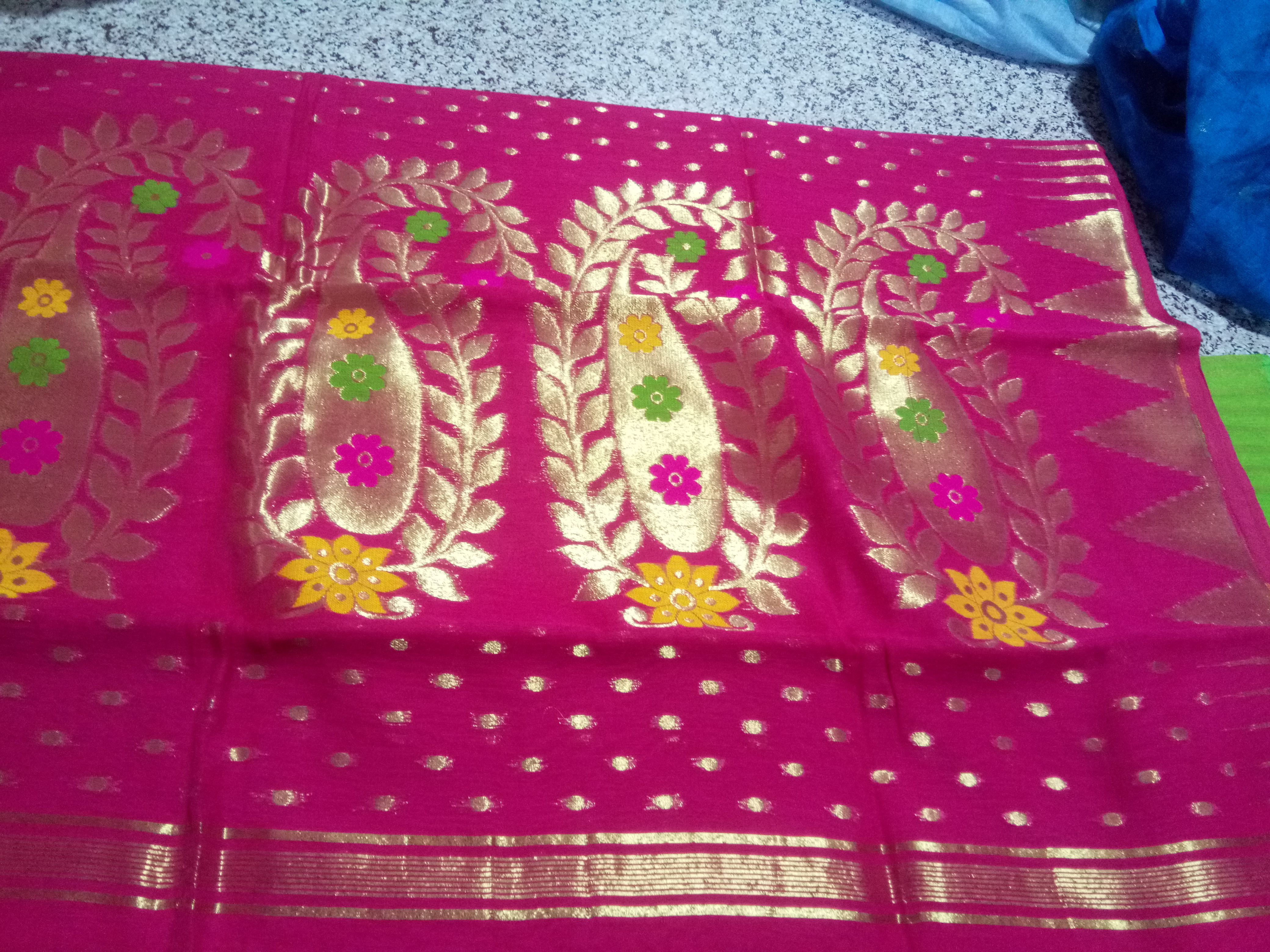 Designer Jamdani Saree - Cotton Silk Fabric, Zari Work Detailing, Any Color Option