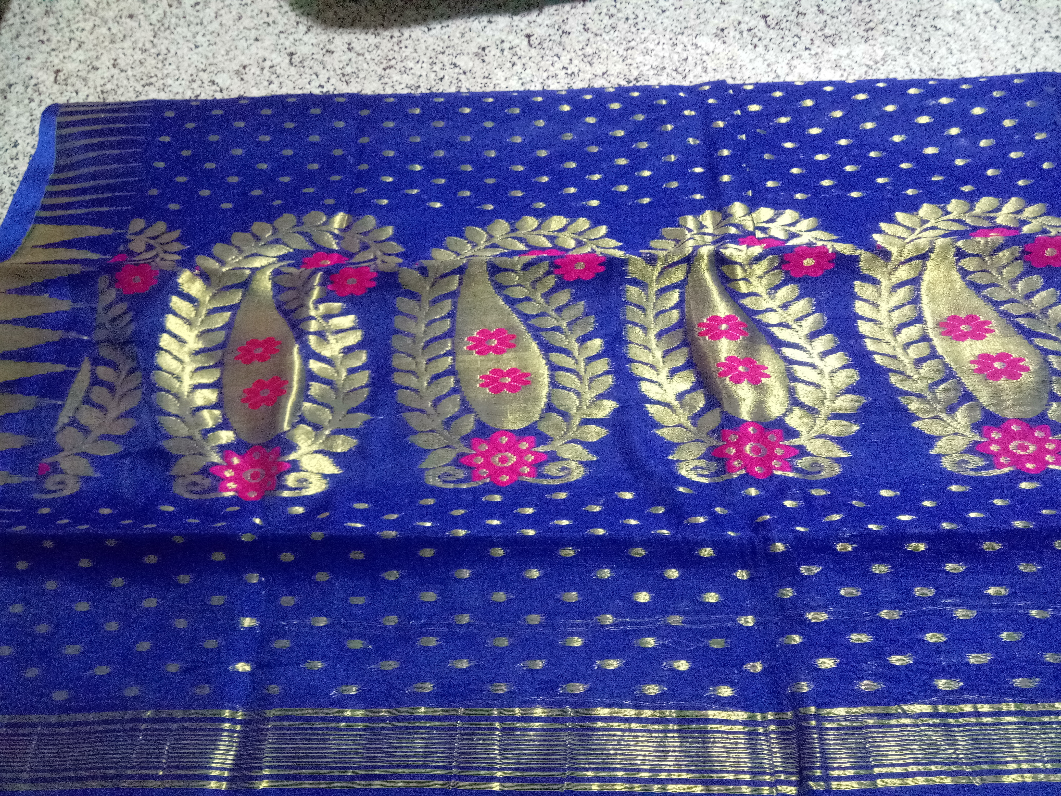 Designer Jamdani Saree - Cotton Silk Fabric, Zari Work Detailing, Any Color Option
