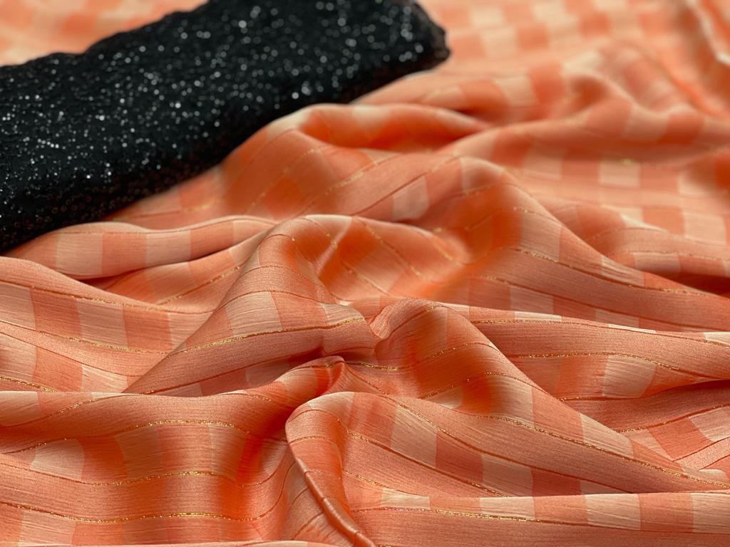 Daily Wear Chiffon Saree With Black Sequence