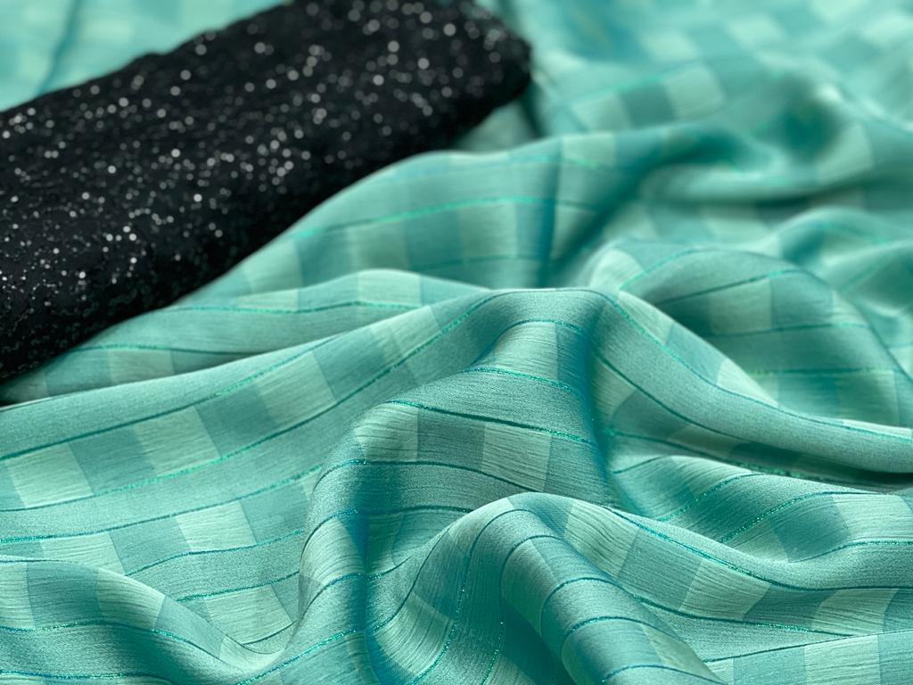 Daily Wear Chiffon Saree With Black Sequence