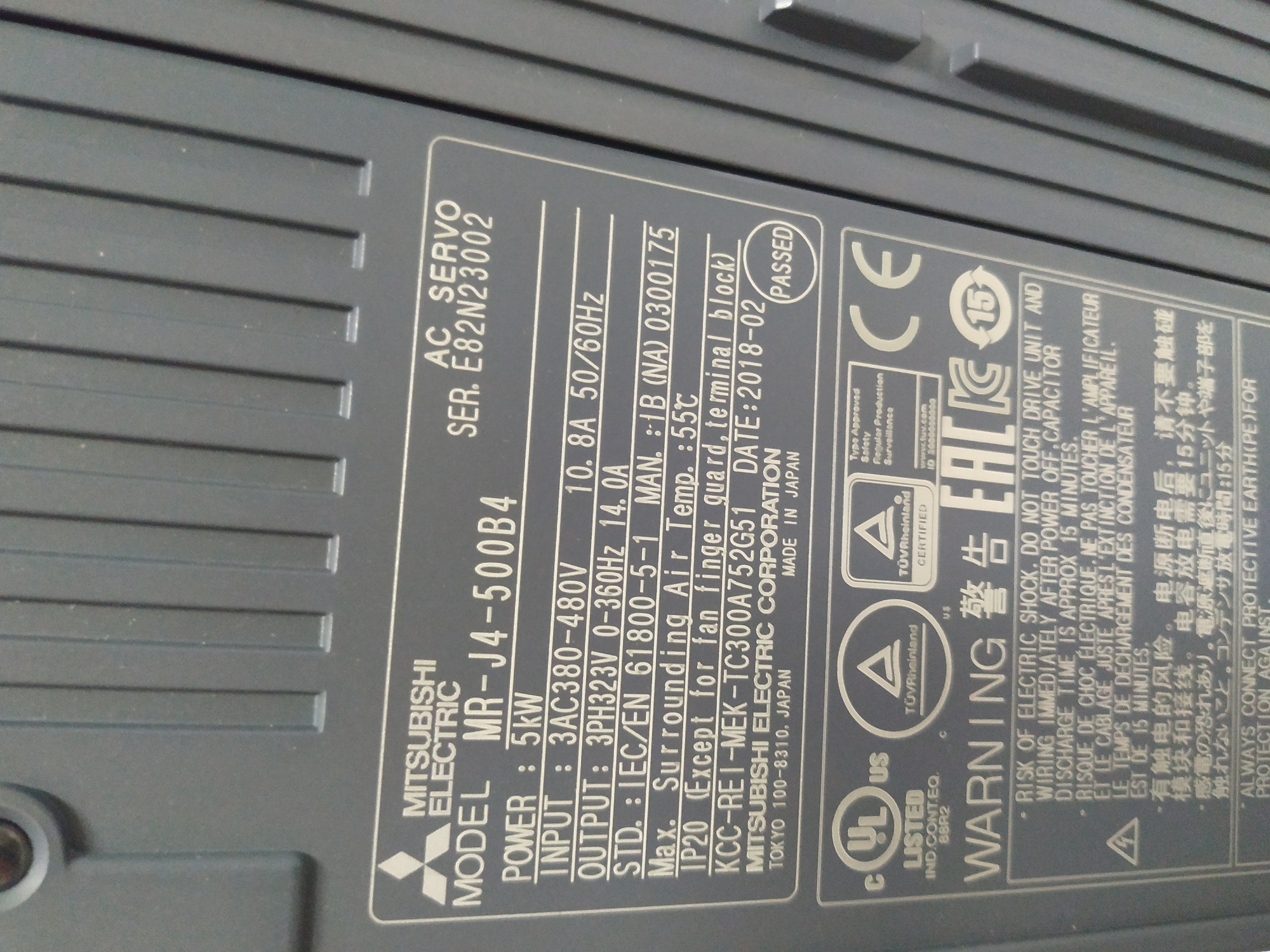 Mitsubishi Servo Drive Mr-j4-500b4