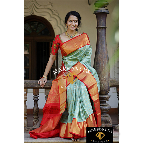 Ladies Kanchivaram Saree - Multicolor Ethnic Wear | Ideal for Rainy, Spring, Summer, and Winter Seasons, Exquisite Kanchivaram Design