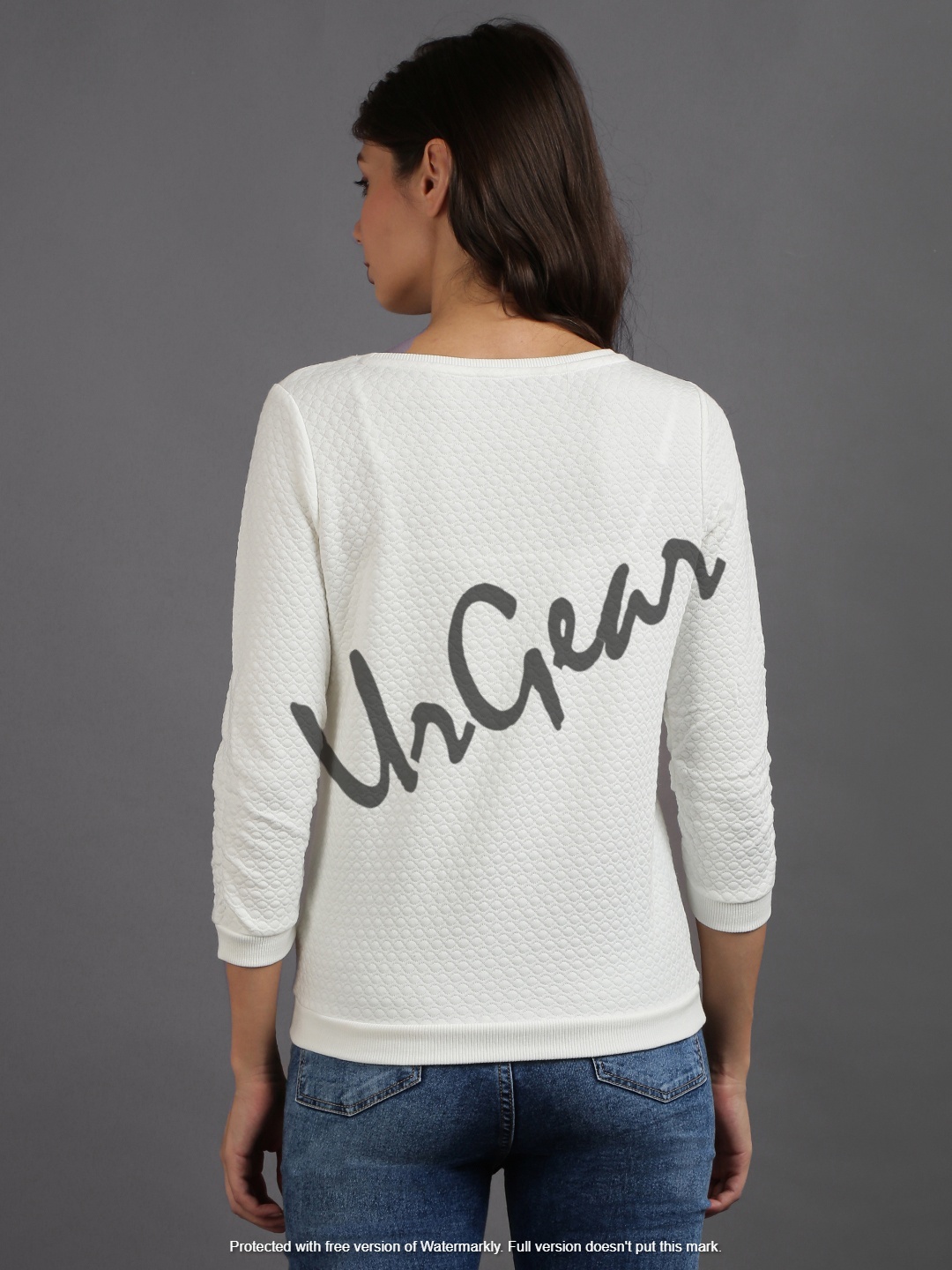 Trendy Women Round Neck Sweatshirt - 100% Combed Cotton & Fleece, Sizes S-xxxl, White Color, Full Sleeves, Embroidered Design, Breathable & Washable Features