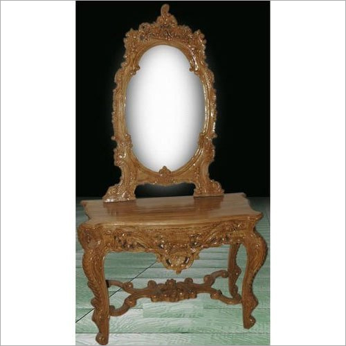 Polished 3 Feet Teak Wooden Console