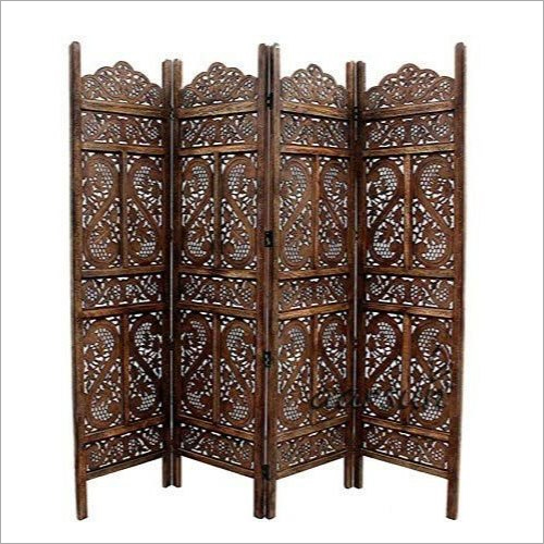 Polished Teak Wooden Folding Partition