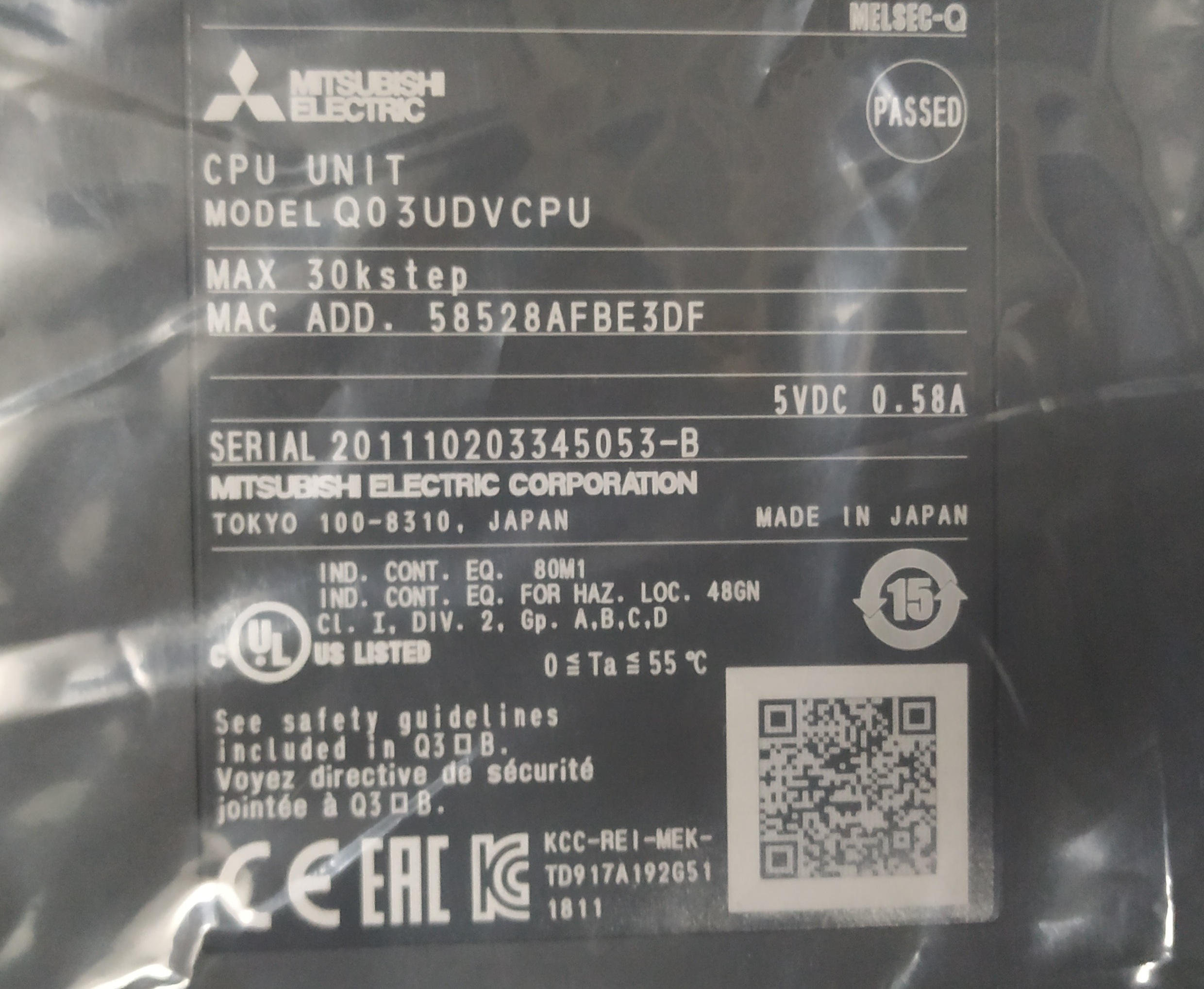 Mitsubishi Cpu Module Q03udvcpu