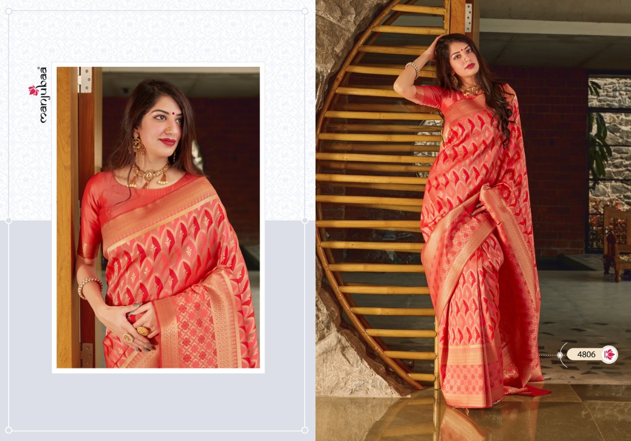 Soft Silk Saree - Manjubaa 4800 Series | Multi-color, Casual Occasion, Banarasi Style, Suitable For All Seasons