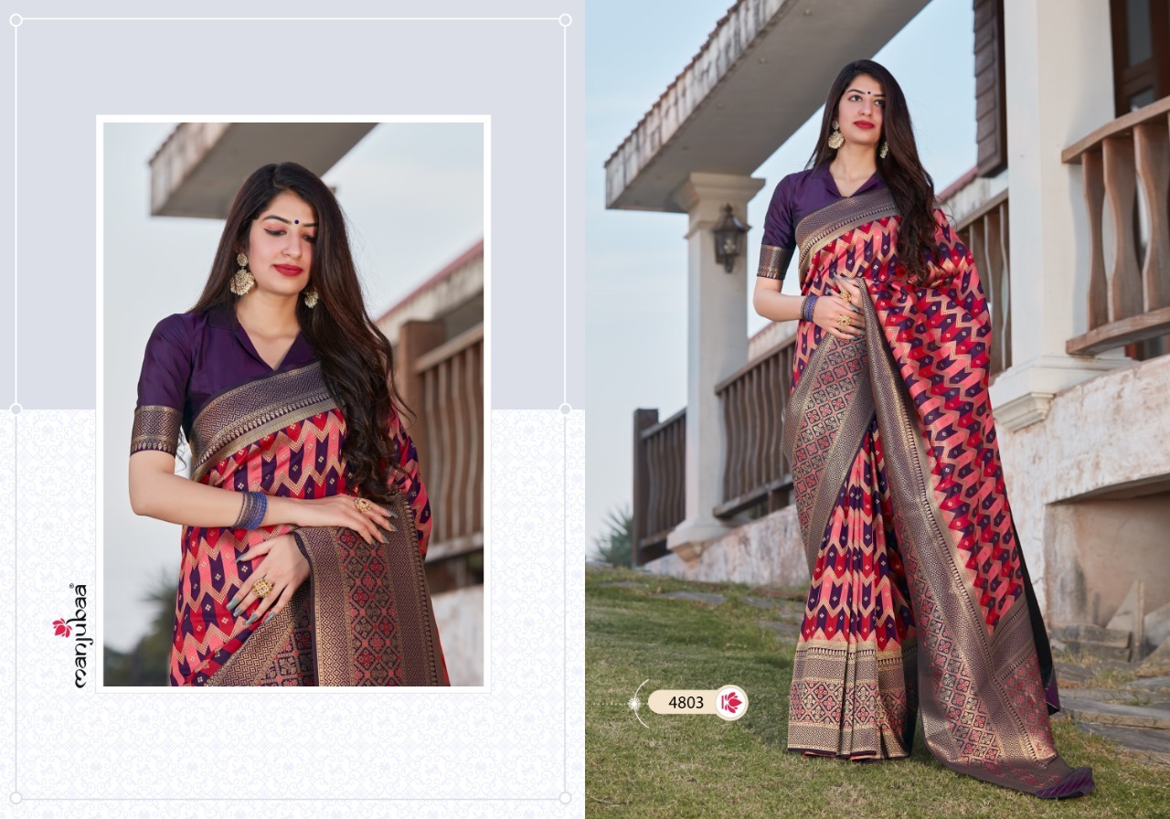 Soft Silk Saree - Manjubaa 4800 Series | Multi-color, Casual Occasion, Banarasi Style, Suitable For All Seasons
