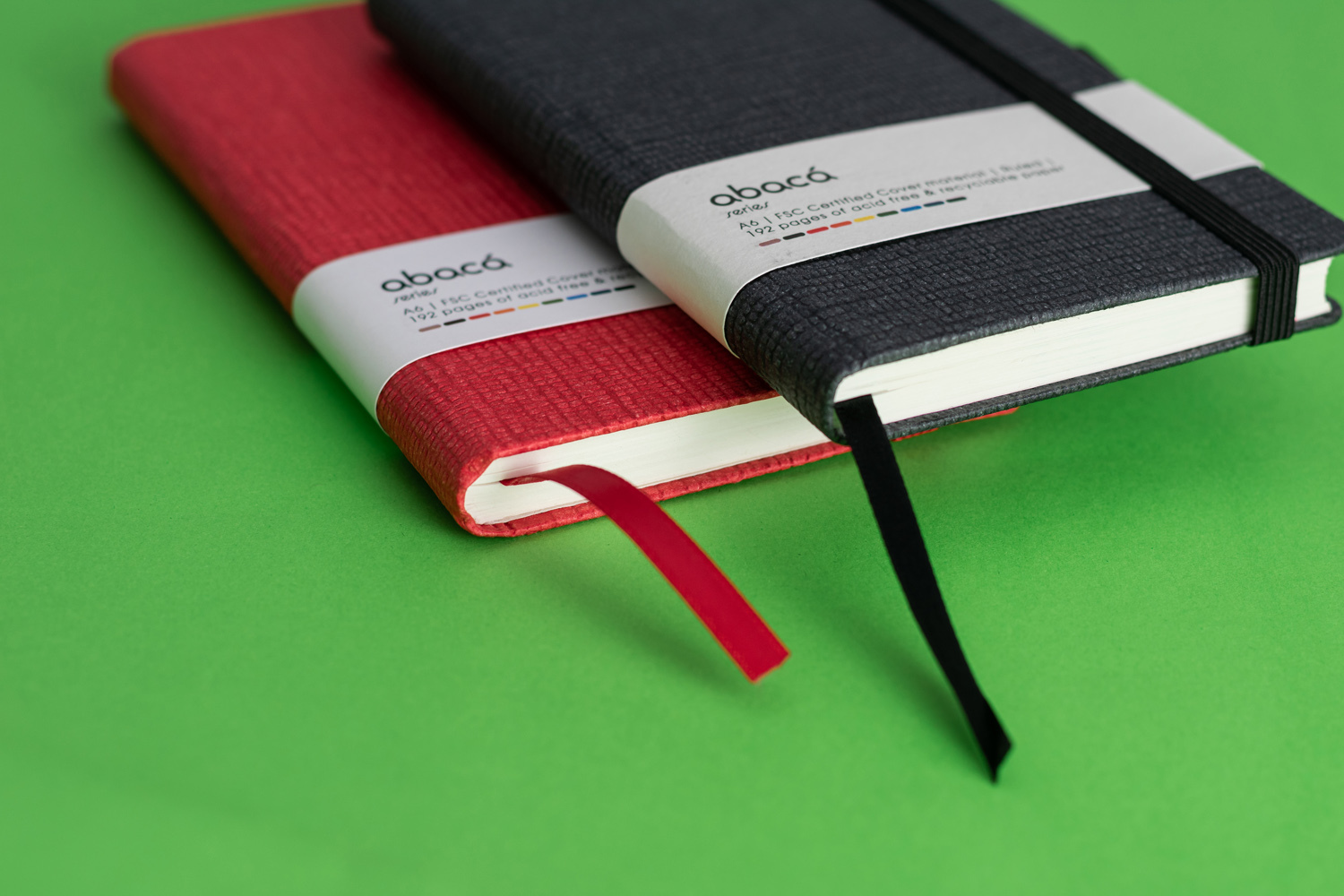 Features Include An Elastic Band Closure Comma Abaca - A6 Size - Hard Bound Notebook (Navy Blue And Red)