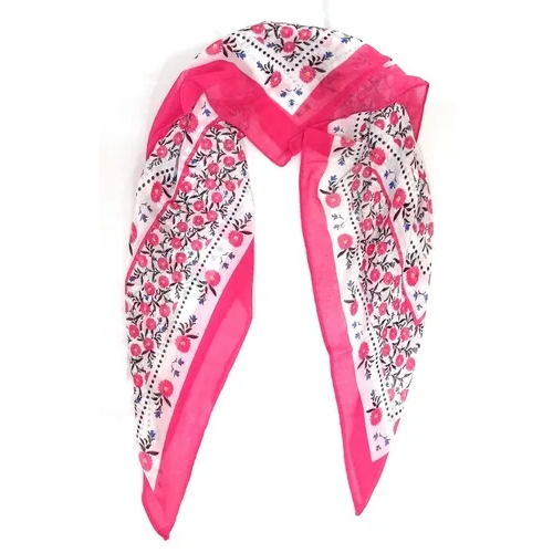Voile Printed Square Scarves - 100x100 cm, Custom Designs Welcome | Machine Made, Daily Use, OEM & Wholesale Available
